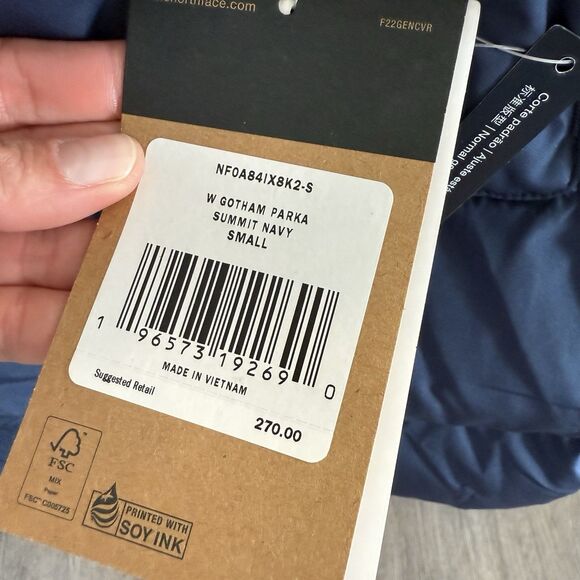 The North Face Women's Gotham Parka Summit Navy puffy Winter Jacket NWT $270 XS - Picture 4 of 9